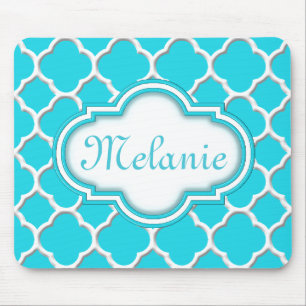 Tapis De Souris Motif de treillis bleu clair