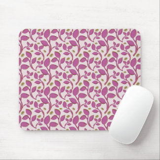 Tapis De Souris Motif de vigne botanique rose | Feuille florale él