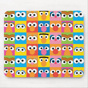 Tapis De Souris Motif de Yeux de Personnage de Rue Sésame