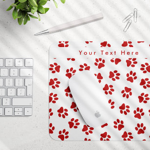 Tapis De Souris Motif d'empreintes de pattes, empreintes de pattes
