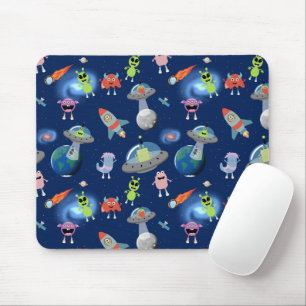 Tapis De Souris Motif d'enfants spatiaux extraterrestres modernes