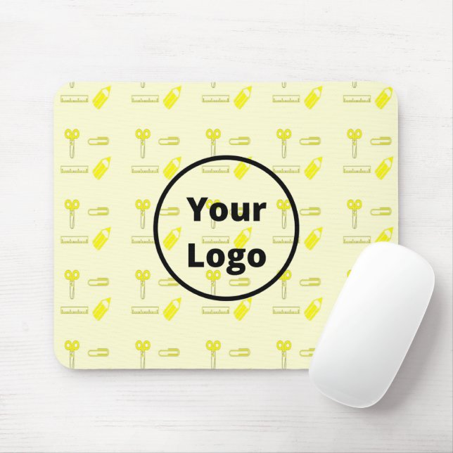 Tapis De Souris Motif d'entreprise de papeterie jaune (Avec souris)