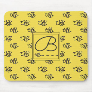 Tapis De Souris Motif des abeilles d'été jaune