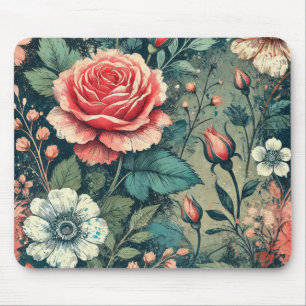 Tapis De Souris Motif design de fleurs rose Abstrait