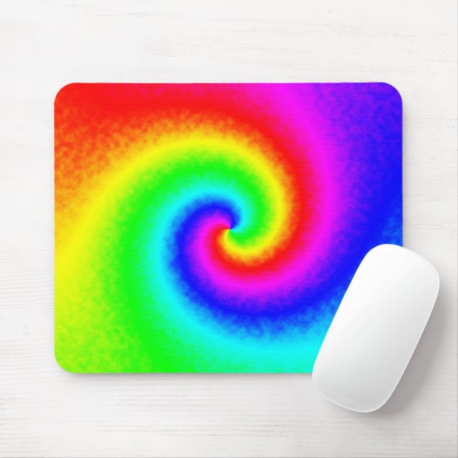 Tapis De Souris Motif d'été à tourbillon arc-en-ciel coloré (Avec souris)