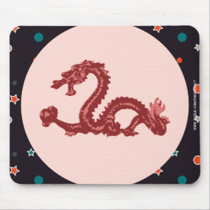 Tapis De Souris Motif d'étoile de dragon chinois Art fantastique