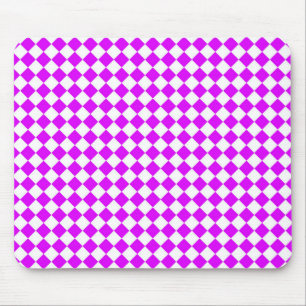Tapis De Souris Motif diamant à carreaux blanc violet