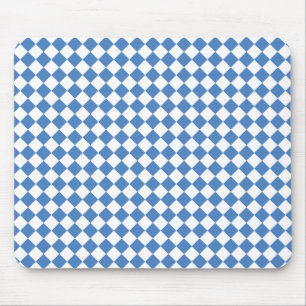 Tapis De Souris Motif diamant à carreaux bleu blanc