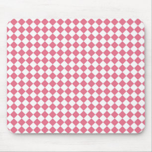 Tapis De Souris Motif diamant du Vérificateur blanc rose