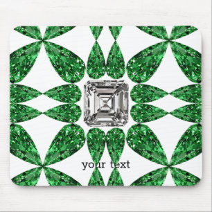 Tapis De Souris Motif diamant en forme de poire verte