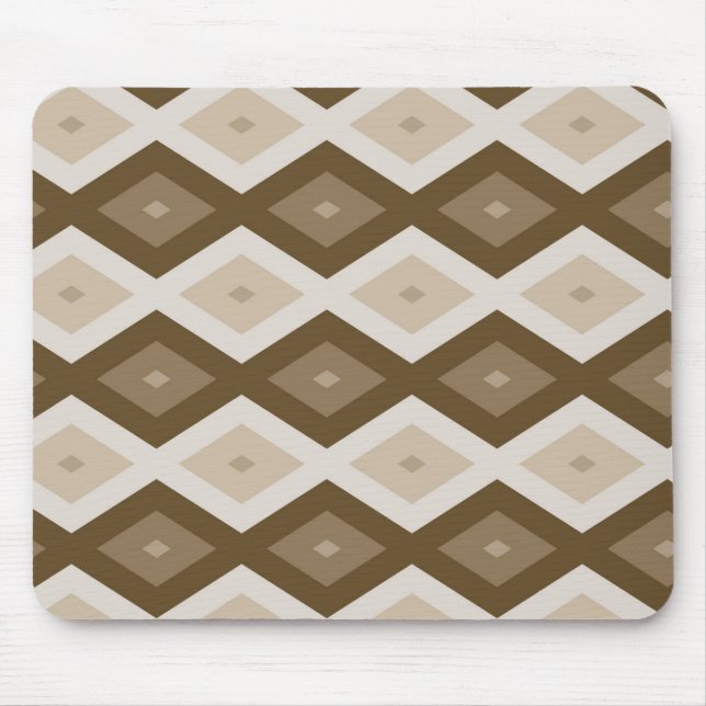 Tapis De Souris Motif diamant nuances de brun (Devant)