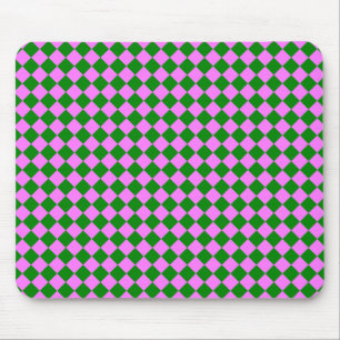 Tapis De Souris Motif diamant Pink Green Checker