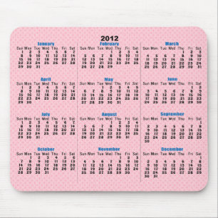 Tapis De Souris Motif diamant rose 2012 Calendrier Mousepad