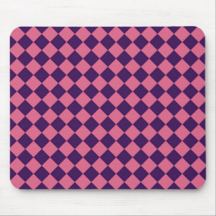 Tapis De Souris Motif diamant rose pourpre Checker