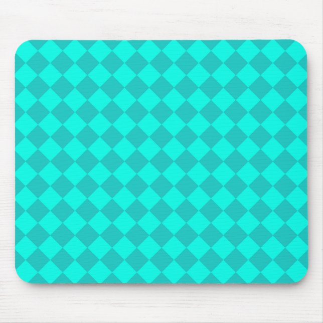 Tapis De Souris Motif diamant turquoise Checker (Devant)