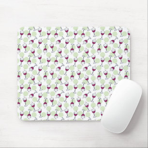 Tapis De Souris Motif d'illustration en verre de vin rouge