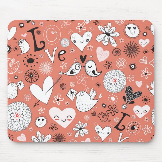 Tapis De Souris Motif d'inséparables (Devant)