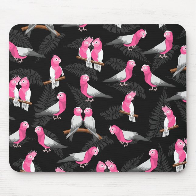 Tapis De Souris Motif d'oiseau aux coques roses (Devant)