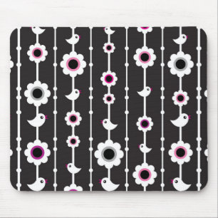 Tapis De Souris motif d'oiseau et de fleurs