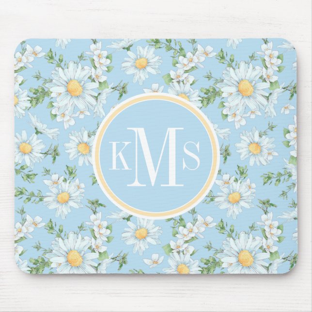 Tapis De Souris Motif du jardin fleuri Pastel Daisy (Devant)