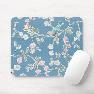 Tapis De Souris Motif du printemps - Oiseaux et fleurs