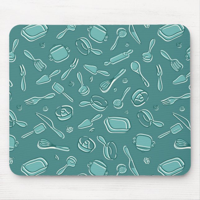 Tapis De Souris Motif d'ustensiles de cuisine (Devant)