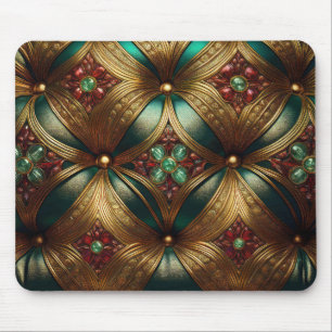 Tapis De Souris Motif Émeraude Rubis Or Vert