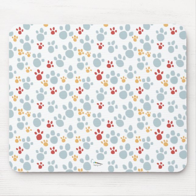 Tapis De Souris Motif Empreinte de patte coloré (Devant)