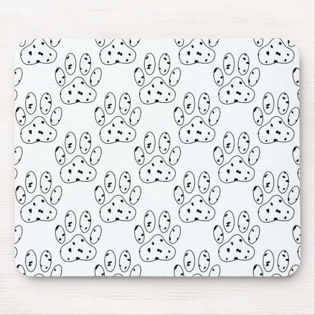 Tapis De Souris Motif Empreinte de patte dalmate (Devant)