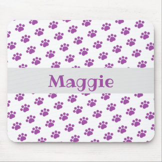 Tapis De Souris Motif Empreinte de patte pourpre personnalisé