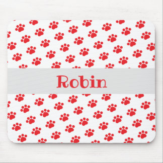 Tapis De Souris Motif Empreinte de patte rouge personnalisé