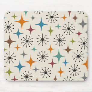 Tapis De Souris Motif en étoile éclatée de style Mid Century Moder