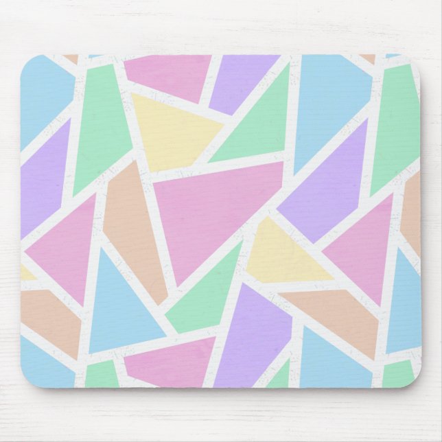 Tapis De Souris Motif en mosaïque arc-en-ciel Pastel (Devant)