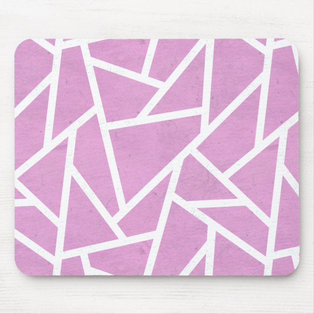 Tapis De Souris Motif en mosaïque rose et blanc (Devant)