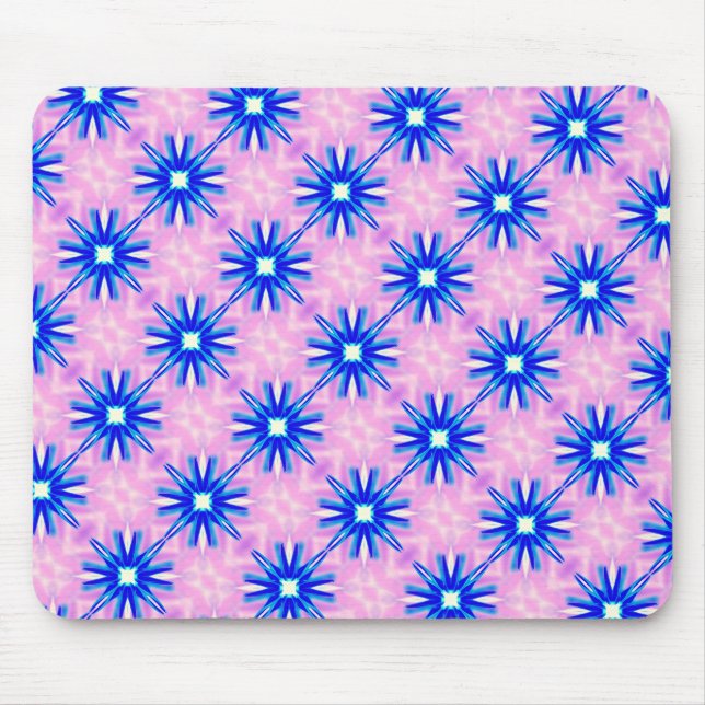 Tapis De Souris motif étoile bleue sur la bouche rose (Devant)