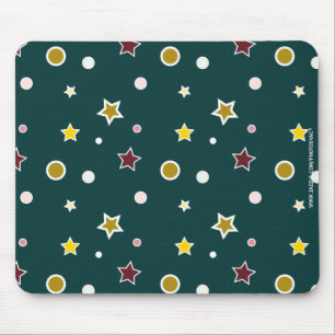 Tapis De Souris Motif étoilé festif sur sarcelle foncée