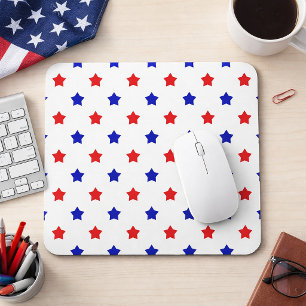Tapis De Souris Motif étoile rouge blanc et bleu patriotique