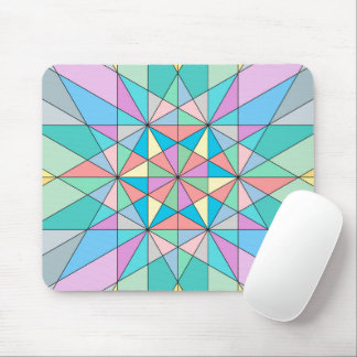 Tapis De Souris Motif étoile triangle mosaïque pastel coloré