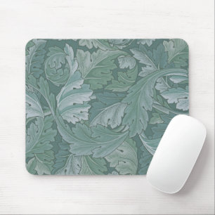 Tapis De Souris Motif feuille d'acanthe bleu sarcelle de William M