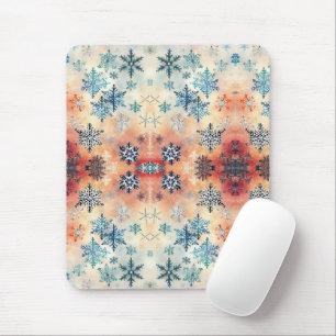 Tapis de souris - Motif Flocons de Neige Vintage