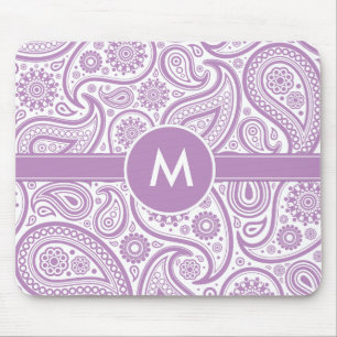Tapis De Souris Motif floral blanc pourpre de Paisley