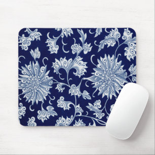 Tapis De Souris Motif Floral bleu Ornement chinois Vintage