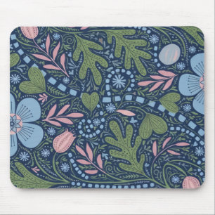 Tapis De Souris Motif floral d'art folklorique élégant, botanique