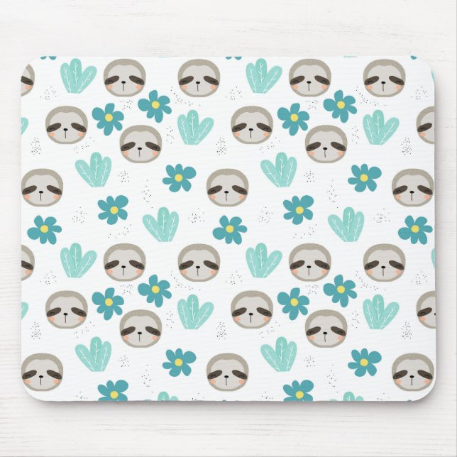 Tapis De Souris Motif floral de paresse douce (Devant)