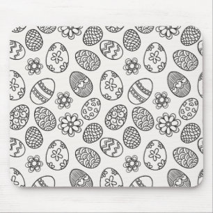 Tapis De Souris Motif floral élégant   Mousepad d'oeufs de pâqu