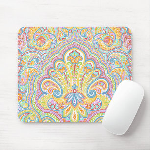 Tapis De Souris Motif floral paisley orné dessiné à la main