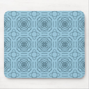 Tapis De Souris Motif géométrique bleu élégant en lignes continues
