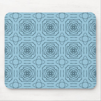 Tapis De Souris Motif géométrique bleu élégant en lignes continues