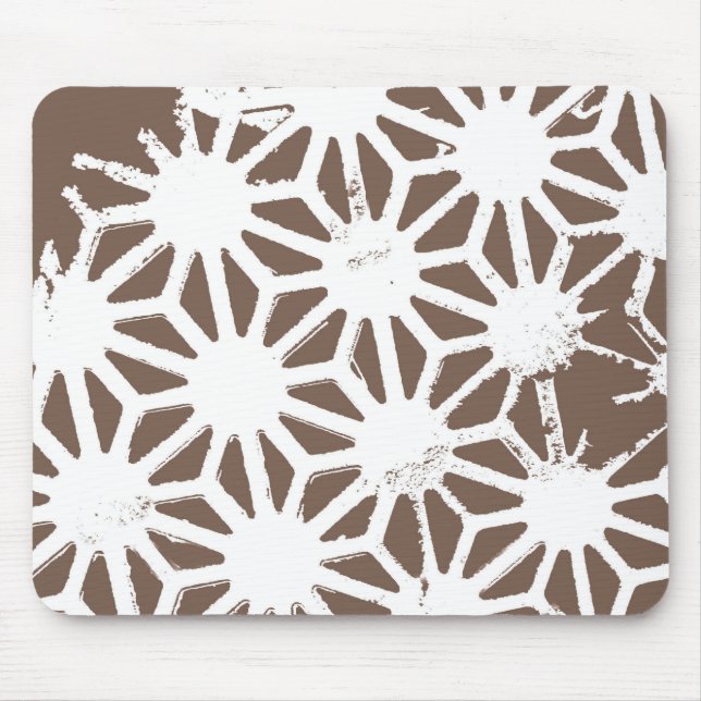 Tapis De Souris motif géométrique Brown et blanc (Devant)