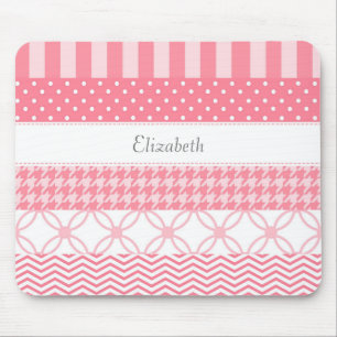 Tapis De Souris Motif géométrique de bande Washi rose Girl avec 